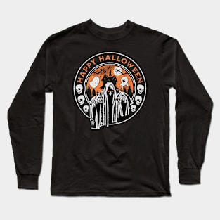 Ghosts and skulls vintage Halloween Long Sleeve T-Shirt